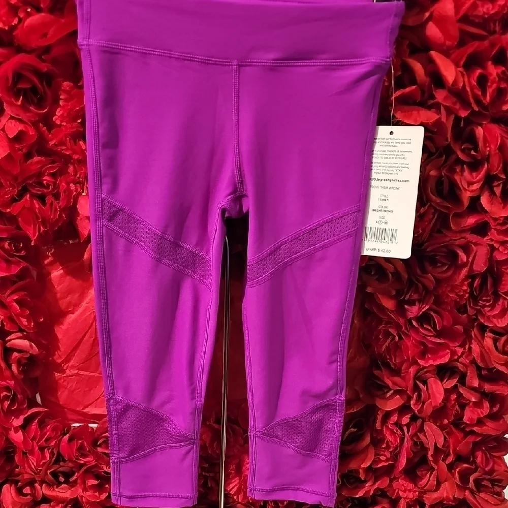 90 Degree NWT Girls Purple Leggings Size Small 7/8